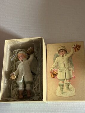 Costco Vintage-Inspired White Angel Ornament with Bells